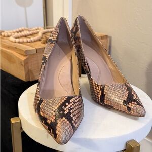 Banana Republic Snakeskin Heels in Brown and Black